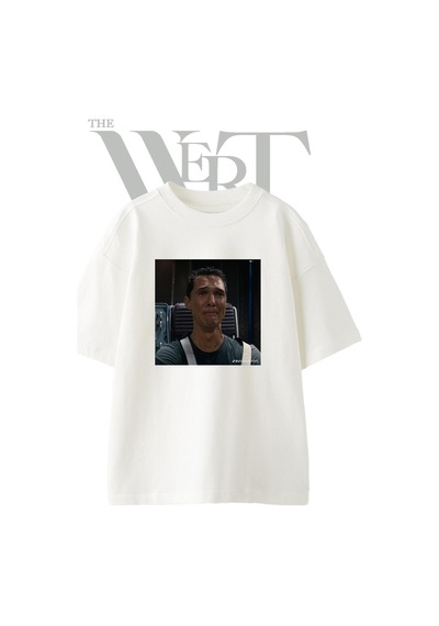 Thewert Interstellar Cooper Tasarım Baskılı Ünisex Beyaz Oversize T-shirt