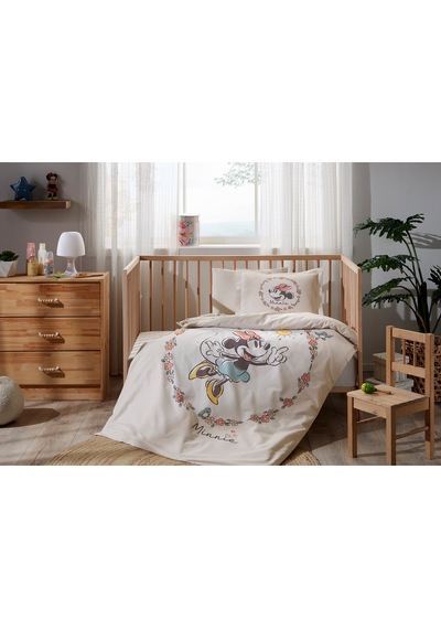 Özdilek Minnie Mouse Sunshine Disney Lisanslı Bebek Nevresim Takımı Krem