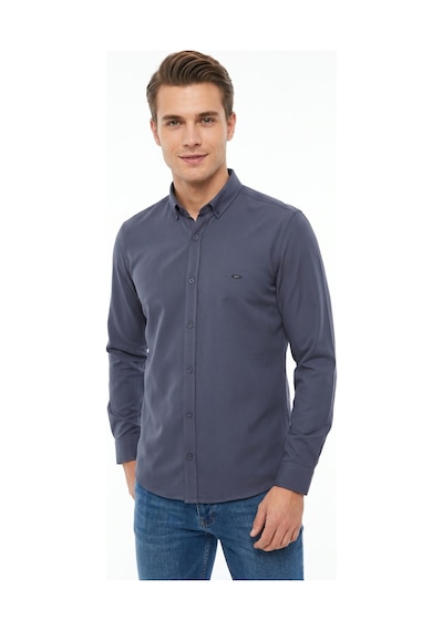 Artı Erkek Spor Slim Fit Uzun Kol Likralı Gömlek Bgl-st05465 Füme
