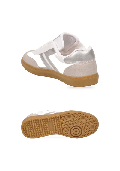 Lento Beyaz-gümüş Bağcıklı Hafif Rahat Unisex Yürüyüş Ve Spor Ayakkabı Sneaker 234750 Beyaz - Gümüş