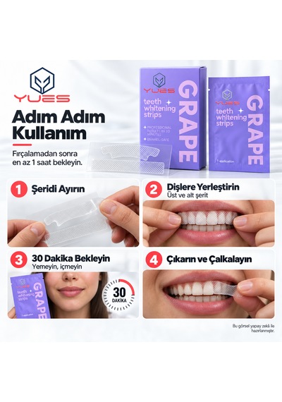 Yues Nt-fs Üzüm Aromalı Diş Beyazlatma Şeridi 7 Çift 14 Adet