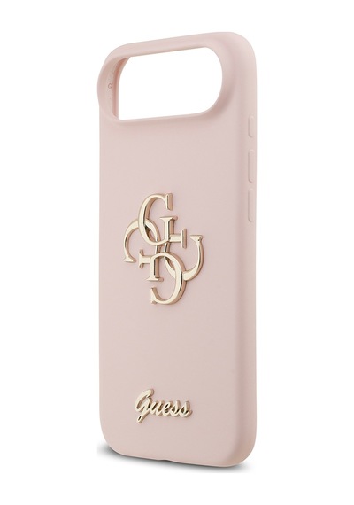 Apple Uyumlu iPhone 17 Air Kılıf Guess Lisanslı Grained Yazı Logolu Kapak Pembe