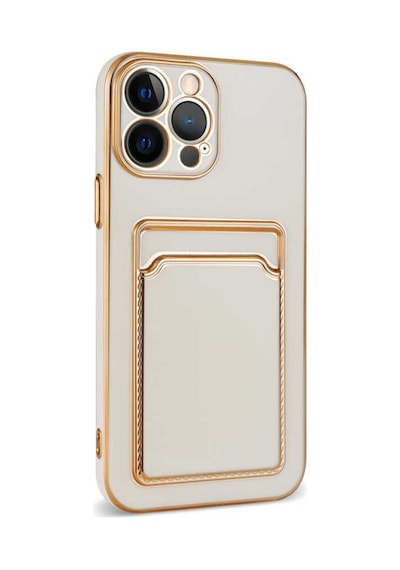Apple Uyumlu iPhone 13 Pro Max Csm Zore Bark Kartlıklı Kılıf beyaz