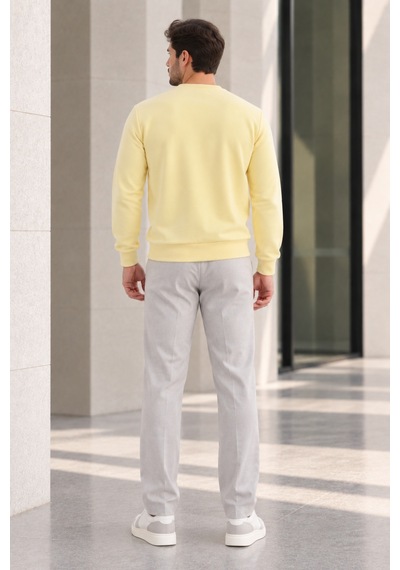Polo State Erkek 2 Li Set Bisiklet Yaka Basic Sweatshirt Mavi & Sarı