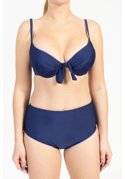 Pemilo Kadın 718 Yüksel Bel Kaplı Bikini Takımı Lacivert-lacivert 37141 - 1