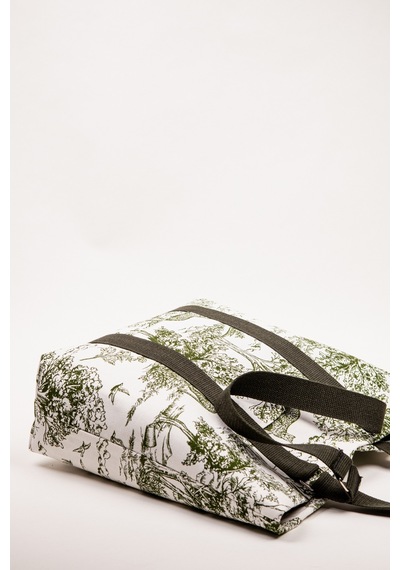 Fabric Craft Bag Plaj Çantası Kadın Omuz Çantası Duck Kumaş İçi Astarlı Mıknatıslı 50x43 Cm Yeşil