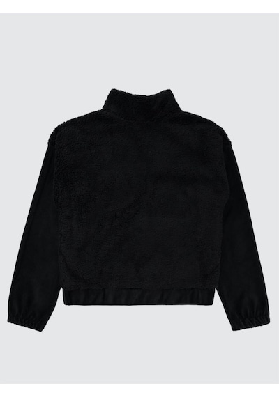 Civil Girls Velsoft Kadife Garnili 10-13 Yaş Hırka Siyah