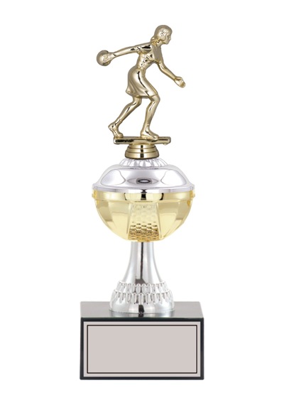 Odak Kupa - Figürlü Kupalar - Bowling Kadın Figürlü Kupalar Fg-045 C - 30 Cm Altın - Beyaz