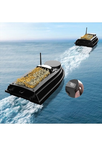 SAZAN YEMLEME (TEKNE VE BOTU)Flytec yeni V030 RC balık yemi teknesi GPS uzaktan kumandalı olta atıcı Siyah