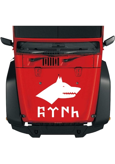 Kurt Ve Göktürkçe Türk Sticker - Araba Oto Motosiklet Karavan Cam Sticker - 00261 10X9 Cm