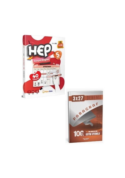 Hiper Zeka 2027 5. Sınıf Hep Sosyal Bilgiler 40 Haftalık Deneme+ Anla Kazan Paragraf