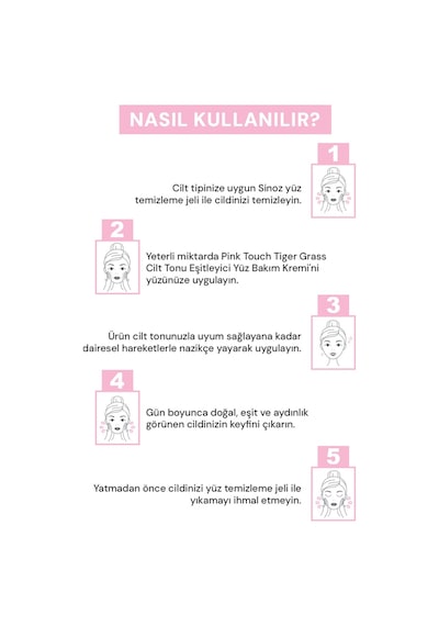 Sinoz Pink Touch Tiger Grass Anında Ton Eşitleyici Onarıcı Yüz Bakım Kremi 15 ML