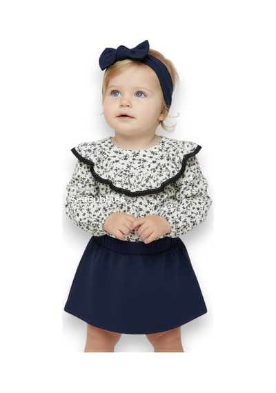 Çiçekli Kız Çocuk Bluz St09712 Krem