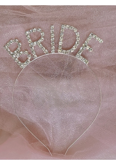 Bride Pırlanta Model Metal Kristal Taşlı Taç Bekarlığa Veda Nedime Tacı Çok Renkli