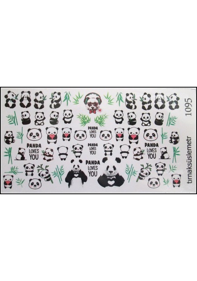 Panda Tırnak Dövme Tırnak Sticker Tırnak Tatto Nail Art 1059