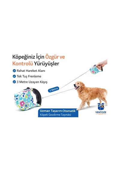 Pup Style Desenli Köpek Tasması Ayarlanabilir Dayanıklı Gezdirme Tasması