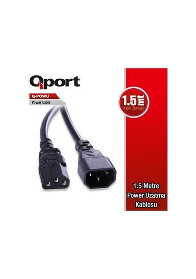 Qport 1.5metre Q-powu Monitör Ara Power Kablosu-211537