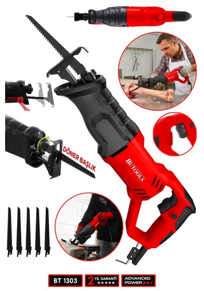 Butools ST-12 9000 Xdrive Tilki Kuyruğu Testere Makinesi Kırmızı