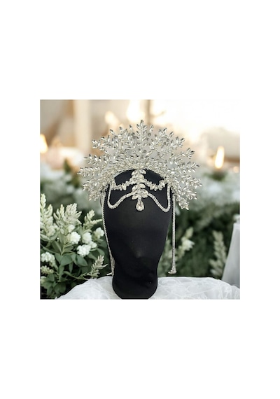 Alınlıklı Büyük Gelin,kına,nişan,söz,after,bride,party Taç Beyaz - 694985918 Beyaz