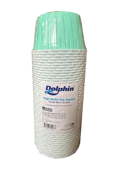 Dolphin Muffin Kağıt Karton Pastel Yeşil Cupcake Kek Kalıbı Kapsülü Kabı - 50 Adetlik 10 Paket
