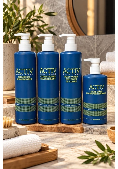 Actıv Body Care Mavi Amblajlı 4'lü Bakım Seti 360 Ml Şampuan + Saç Kremi + Duş Jeli + Sıvı El Sabunu