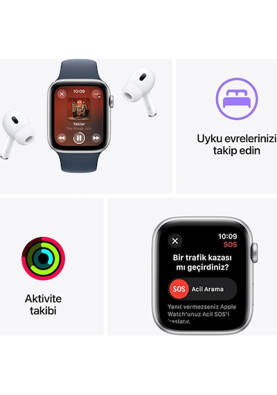 Apple Watch SE 3 GPS + Cellular 44 MM Alüminyum Kasa Spor Loop Akıllı Saat (Apple Türkiye Garantili)