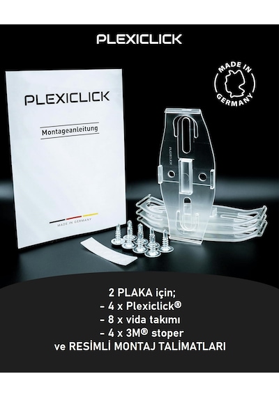 Plexiclick Görünmez Oto Plaka Tutucu Yeni Nesil, Reklamsız, Hayalet Plakalık