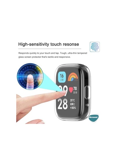 Xiaomi Redmi Watch 5 Lite Kılıf 360 Full Round Soft Silicone Siyah Redmi Watch 5 Lite İle Uyumlu Kılıf - Siyah