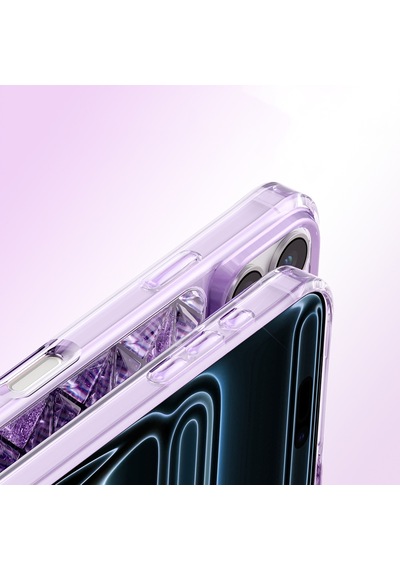 İphone 18 Pro Max Uyumlu Kılıf 3d Buz Blok Desenli Zore Paris Kairo Tpu Kapak Mor