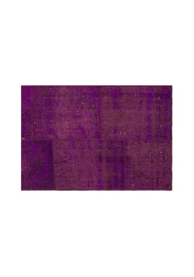 El Dokuması Patchwork Vintage Yün-pamuk Mor Halı 21523 160 X 230 Cm