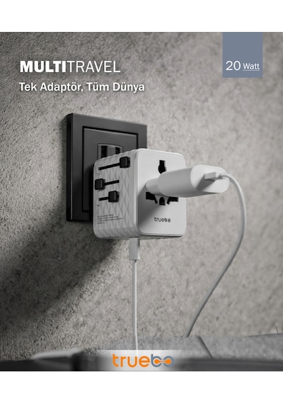 Truebo Multitravel Travel Adapter & Charger Evrensel Seyahat Adaptörü