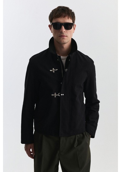 Antioch Metal Süslü Düğmeli Regular Fit Mont Siyah