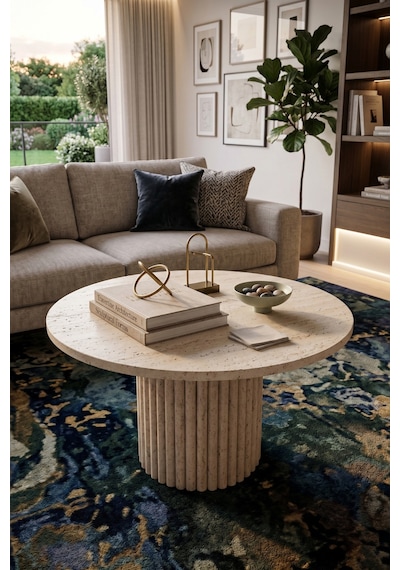 Soyasis Petra Bohem Orta Sehpa 70 Cm - Traverten-traverten