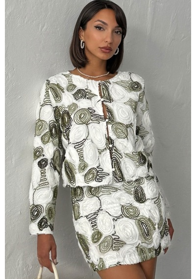 Verymoda Desenli Ceket Şık Ve Modern Tasarım F1962 Haki