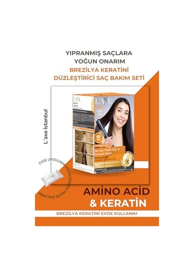 Laxe Yıpranmış Saçlar İçin Brezilya Keratini Düzleştirici Saç Bakım Seti