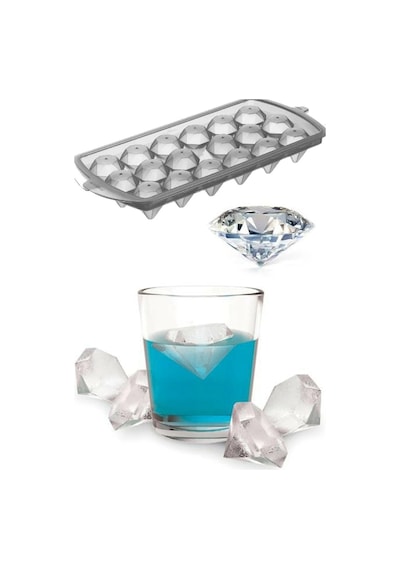 Kapaklı Elmas Şekilli Buz Kalıbı 18 Bölmeli Sert Plastik Plastik Diğer