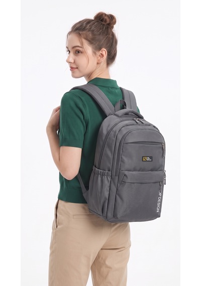 Esvelans Unisex Geniş İç Hacimli Çok Bölmeli Günlük Ve Okul Sırt Çantası Gri