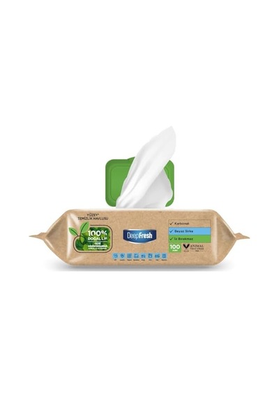 Deep Fresh Deepfresh İz Bırakmaz Yüzey Temizleme Havlusu, Beyaz Sabun Kokulu 100 Yaprak Açık Bej