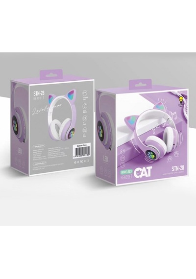 Karler Bass STN-28 Kedi Bluetooth 5.0 Kulak Üstü Kulaklık