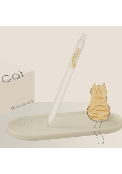 Zennyth Mavi Mürekkepli Cat Kedi Jel Kalem 4'lü Genel