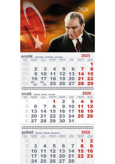2026 Gemici Duvar Takvimi