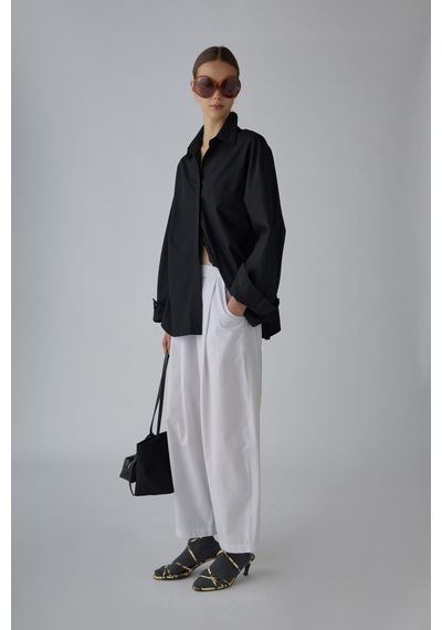 Suud Collection Siyah Klara Yıkamalı Poplin Gömlek SİYAH