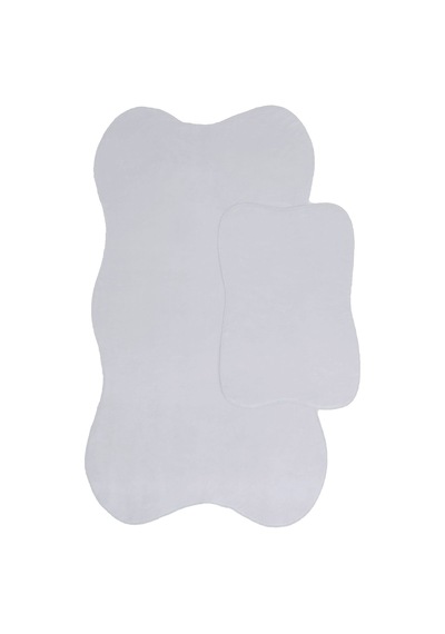 Anatolia Gri 2'li 80x140 + 50x70 Cm Büyük Ebat Banyo Paspası Seti Gri