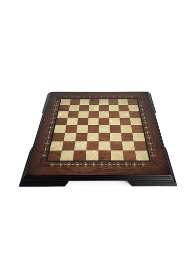 Flat Ayaklı Ahşap Satranç Tablası Küçük Gül 35x35cm