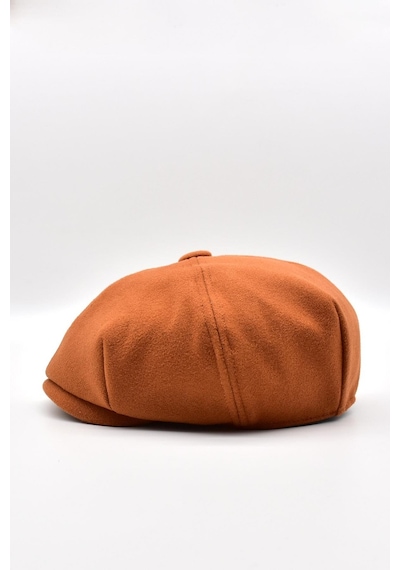 Külah Erkek Dökümlü Kışlık Newsie Kasket Premium Irish Flat Cap Şapka - Turuncu