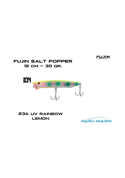 Fujin Salt Popper Sp120sw Sahte Balık, 234 Uv Rainbow Lemon