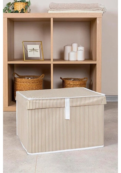 Alas Kahverengi Çok Amaçlı Kapaklı Kutu Saklama Kutusu Mini Boy Tela 40x30x26 Cm