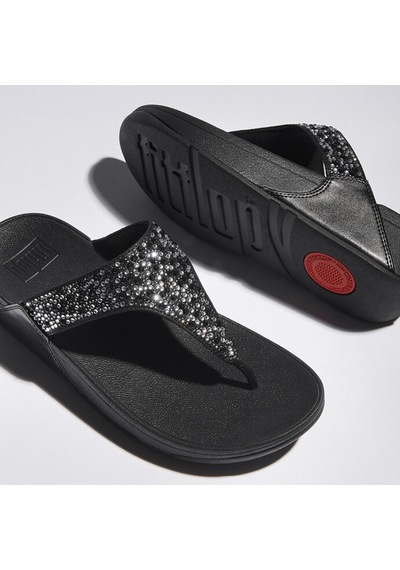 Roncato 090 All Black Terlik Kadın Diğer Je3-090 Fitflop Lulu Crystal-mix Toe-post All Black Siyah