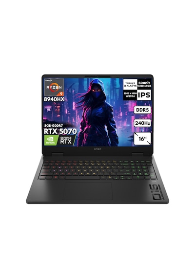 HP Omen 16-AP0014NT C12CJEAHMF5 R9-8940HX 32 GB 4 TB SSD 8 GB RTX5070 16" Wuxga Free Dos Dizüstü Bilgisayar