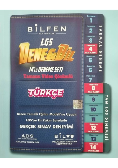 Bilfen 8.Sınıf LGS Denebil Türkçe 14 Deneme Seti - Bilfen Dene Bi